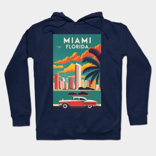 A Vintage Travel Poster of Miami - Florida - US Hoodie